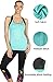 icyzone Women Workout Yoga Spaghetti Strap Racerback Tank Top with Built in Bra (M, Florida Keys)