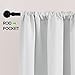 PONY DANCE Short Curtains for Small Window - Rod Pocket Curtain Panels Thermal Insulated Window Drapes for Kitchen/Living Room, 42 W x 36 L, Greyish White, 2 PCs