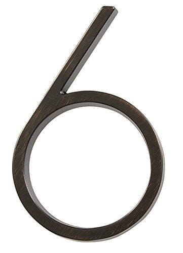 Distinctions by Hillman 843229 5-Inch Die Cast Floating/Flush Mount House Number, Aged Bronze, Number 6 - Thumbnail 7
