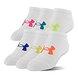 Under Armour Girl`s Essential No Show Socks (6 Pack)