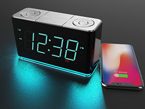 Emerson Smartset Alarm Clock Radio with Bluetooth Speaker with USB Port for iPhone/iPad/iPod/Android and Tablets, 1.4