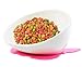 YMAXGO CeramicsTilted Single Food Feeding Bowl for French Bulldogs/Cats, Double Non-Slip Design (White)