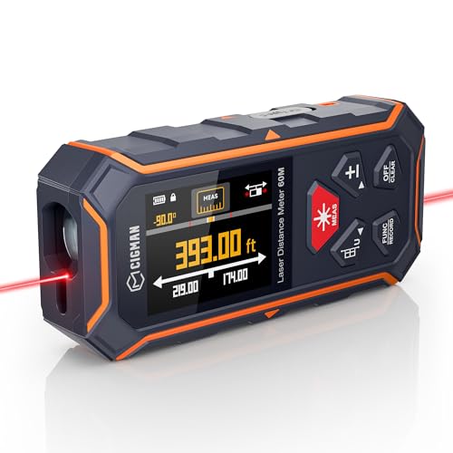 CIGMAN Laser Measure, 120m/393ft Laser Measurement Tool with LCD Display, ±2mm High Accuracy, Type-C Rechargeable Battery