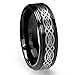 6MM Titanium Ring Wedding Band Black with Celtic Design