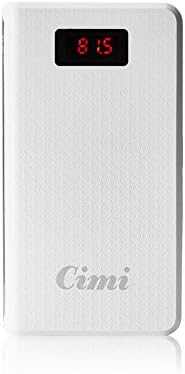 CIMI X1 10000mAh Portable Battery Charger External Battery Power Pack 3-Port Power Bank with LED Display And Two Flash Lights for Android iPhone Samsung HTC -Black,White