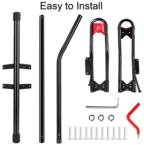 Dirza Bike Stand Vertical and Horizontal Bike Floor Stand - Storage Bike Indoor - Free Up Floor Space in Office/Studio Apartment - No Drilling Required Black