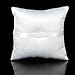 Generic White Double Heart Rhinestone Wedding Ring Pillow 6 inch x 6 inch (Style 2)