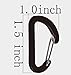 Mini Skater Brand Aluminum Alloy Spring Clip Metal Buckle, D Shaped, Flat Style, 12Pcs/Pack (Black)