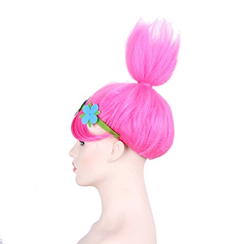 Cosplay Wigs Pink Trolls Poppy Princess Style Women Costume Hair Wig Party Head Accessories for Wig Cap (8195A) - Thumbnail 6