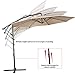 RUBEDER Offset Umbrella - 10Ft Cantilever Patio Hanging Umbrella，Outdoor Market Umbrellas with Crank Lift & Cross Base (10 Ft, Beige)