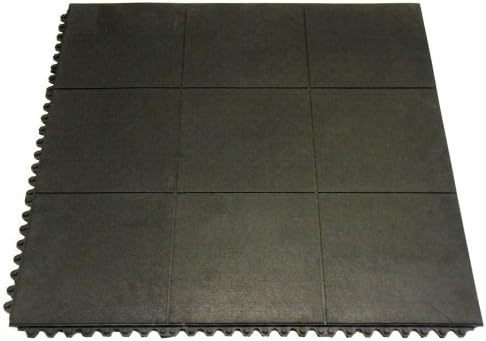 Rubber-Cal "Revolution" Interlocking Rubber Floor - 5/8 x 36 x 36-inch, 2 Pack, 18 sqr/ft coverage - 2 Style Options