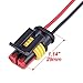 6 Kit 2 Pin Way Wire Connectors 20-16AWG Electrical Waterproof Connector with 2 mm Wires