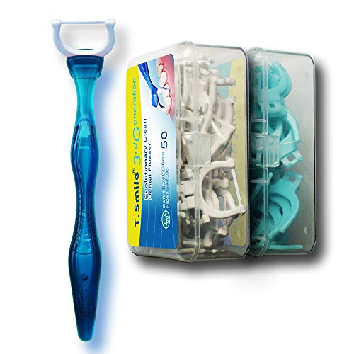 T.Smile 3rd Generation Dental Flosser 1 Handle + 50 Soft Silky Ribbon