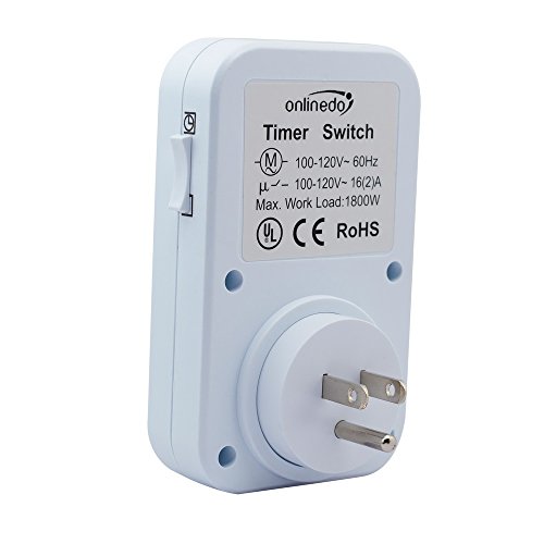 16A/1800W 24 Hour Heavy Duty Timer Switch, 15 Minute Increments, Plug