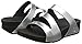 FitFlop Women's Superjelly Twist Slide Sandal, Silver Mirror, 7 M US