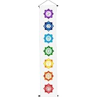 4Rissa Seven Chakra White Door Wall Hanging Banner Tapestry Reiki Yoga Studio Decor