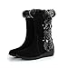 Mostrin Autumn Winter Women Mid Calf Slip-resistant Waterproof Snow Boots Warm Rabbit Fur Wedge Boots