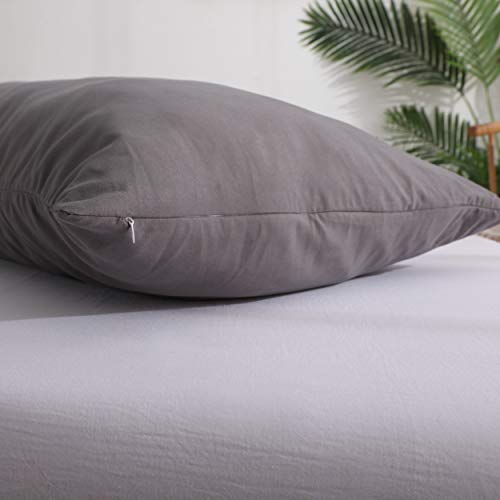 Body Pillow Cover, Luxury Soft Removable Body Pillow Case - Long Body Pillow Protector 21"x54" with Zipper Closure (Grey,21"x54") - Thumbnail 2