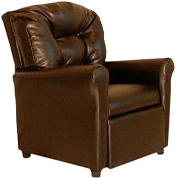 Dozydotes Child Recliner 4 Button Pecan Brown Leather DZD11527