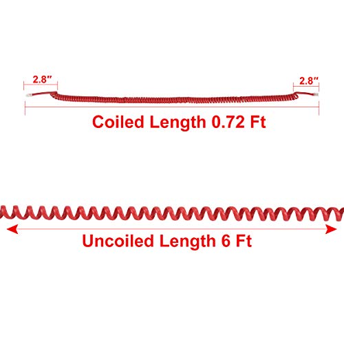 image for Telephone Phone Handset Cable Cord,Uvital Coiled Length 0.72 to 6 Feet