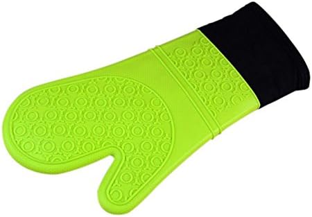 Oven Mitts Decorative, Oven Mitts Bulk Long Silicone Oven Mitts BBQ Heat Resistant Grilling Cooking Oven Glove 1PC, Oven Mitts Set, Oven Mitts For Kids (Green)