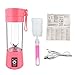 Tianmingwei Portable Blender USB Personal Juicer Cup 6 Blades Rechargeable Fruit Mixing Machine for Baby Travel 400ml[New Version] (Pink)