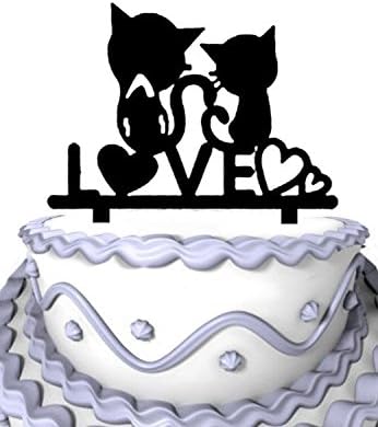 Amazon Com Meijiafei Script Love Heart With 2 Cut Cats Silhouette