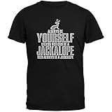 Always Be Yourself Jackalope Black Adult T-Shirt