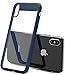 TOZO for iPhone X Case Soft Grip Matte Finish TPU + PC Clear Hard Back Panel Hybrid PC+TPU -Protect Cover Back Transparent Bumper for iPhone 10 / X Blue Edge