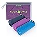 Yoga Towel, Sweat Absorbent Non-Slip Hot Yoga Towel + Hand Towel 2in1 Set, Microfiber, Super Soft, Best Yoga Mat Towel for Bikram Hot Yoga, Pilates, with Carry Bag (Lavender Purple, 68