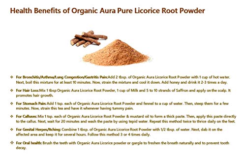 image for Organic Aura Certified Organic Licorice Root Powder 16Oz -1Lb. Natural