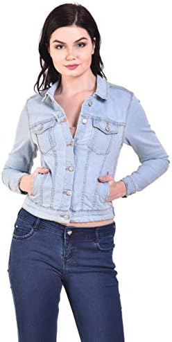 MansiCollections Full Sleeve Light Blue Denim Jacket for Women