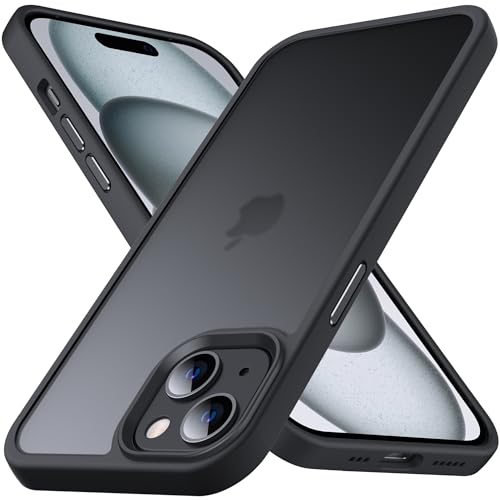 Anqrp Custodia serie Matt Zero per iPhone 15 Plus, sottile [Protezione militare e protezione della fotocamera] Custodia protettiva traslucida