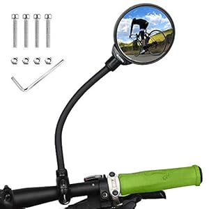 Zacro Fietsspiegel + fietsbel, 360 graden verstelbare fietsspiegel, achteruitkijkspiegel voor mountainbikes, racefietsen…