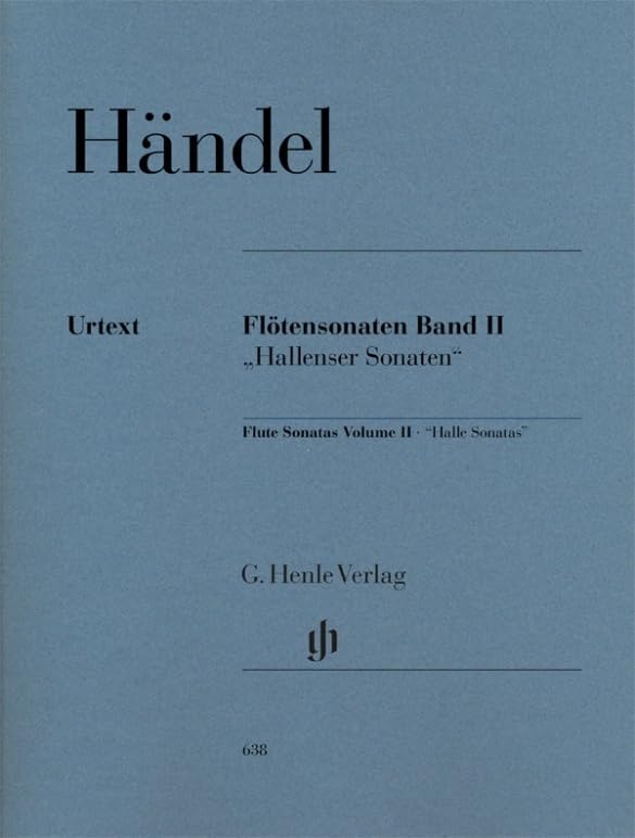 Flute Sonatas [Hallenser-Sonatas] - Vol. 2 - 3 Sonatas attributed to Handel - with separate Flute/Basso Continuo part (two copies) - flute and piano - (HN 638)