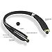 Newest Foldable Bluetooth Headset,Wireless Neckband Sports Headphones with Retractable Earbud, Bluetooth 4.1 Stereo Earphones Built-in Mic for iPhone, Android & Other Bluetooth Devices (Black)
