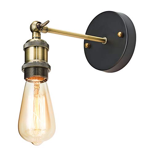 Home Luminaire 31680 Rushford 1-Light Adjustable Sconce with Exposed Bulb Antique Brass/Bronze Finish