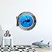 Porthole Window Wall Decal Killer Whale and Cub Silver Port Scape Orca Baby Whale Ocean Sea Animal Wall Art Peel and Stick Kids Room Decor 12 inch