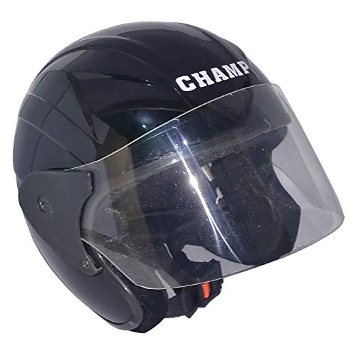Mob2Shop Open Face helmet women, Boys and Men, Black (ISI, Medium Size, 580 MM)