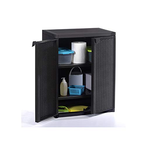 ZHOUAICHENG Gartenschrank Außenrasenschrank Kunststoff Rattan-Finish Umweltschutz Formaldehydfrei Im Nordischen Stil…