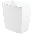 iDesign,Plastic Spa Rectangular Trash, Waste Basket Garbage Can for Bathroom, Bedroom, Home Office, Dorm, College, 2.5 Gallon, White