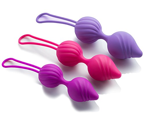 Bomb ex Ben Wa Balls - Silicone Weighted Kegel Vagina Balls, Vagina Tightness & Bladder Control Exerciser,Random Colors,Set of 3