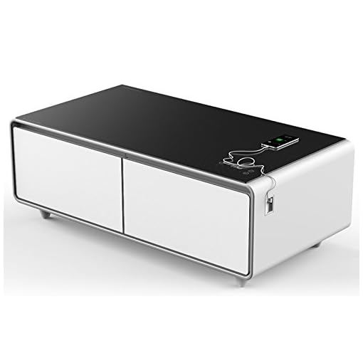 PRIMST Refrigerator Coffee Table, Elegant White Tec Ofertas