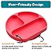 SiliKong Silicone Suction Plate for Toddlers, Fits Most Highchair Trays, BPA Free, Divided Baby Feeding Bowls Dishes for Kids (Red)