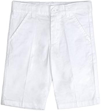 P&amp;P Baby Boy Short Spring Pants - Classic White Twill Shorts, 7 Years
