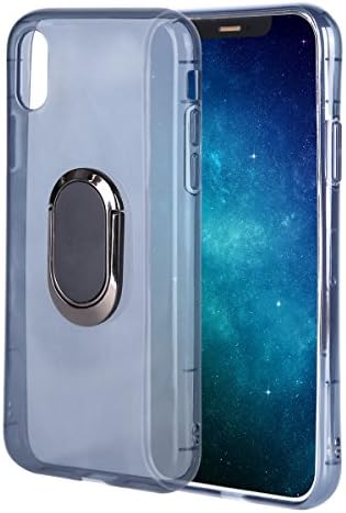 iPhone X Case,with 360° Rotating Ring Grip Holder Stand Compatible with Magnetic Car Mount Anti-Fingerprint Slim Cover for iPhone 10 (black)
