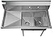 KoolMore 2 Compartment Stainless Steel NSF Commercial Kitchen Prep & Utility Sink with Drainboard - Bowl Size 12