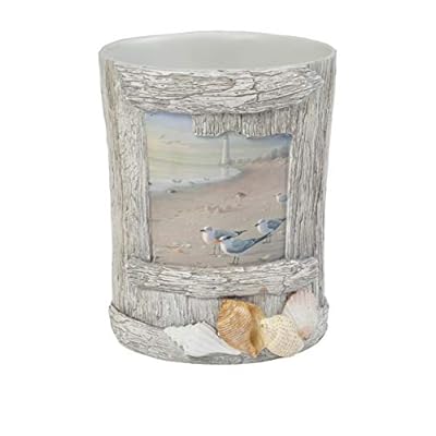 Creative Bath Products Inc. at The Beach Hautman Waste Basket Wastebasket, Blue/Tan 41KjXiLX3aL. SS400