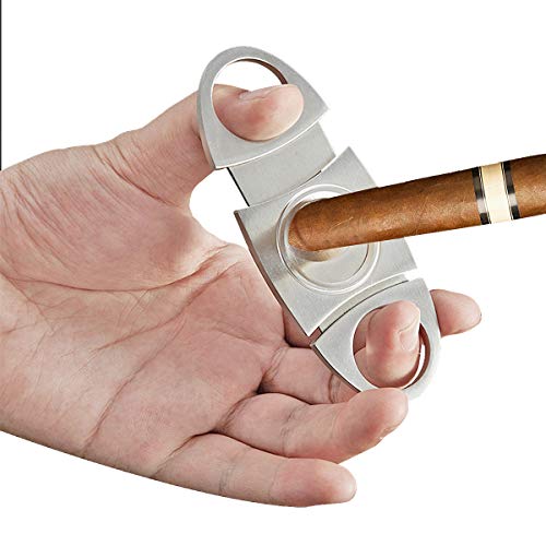 Cigar Cutter Guillotine, Stainless Steel Double Cut Blade Cigar