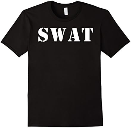 Mens SWAT Team Shirt Police Tee Medium Black